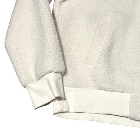 Zyia Active Women’s Flying V Fleece Full Zip Jacket Size Medium White Soft Cozy - Picture 2 of 8